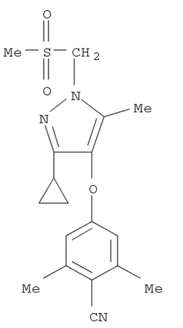Benzonitrile, 4-[[3-cyclopropyl-5-methyl-1-[(methylsulfonyl)methyl]-1H-pyrazol-4-yl]oxy]-2,6-dimethyl-